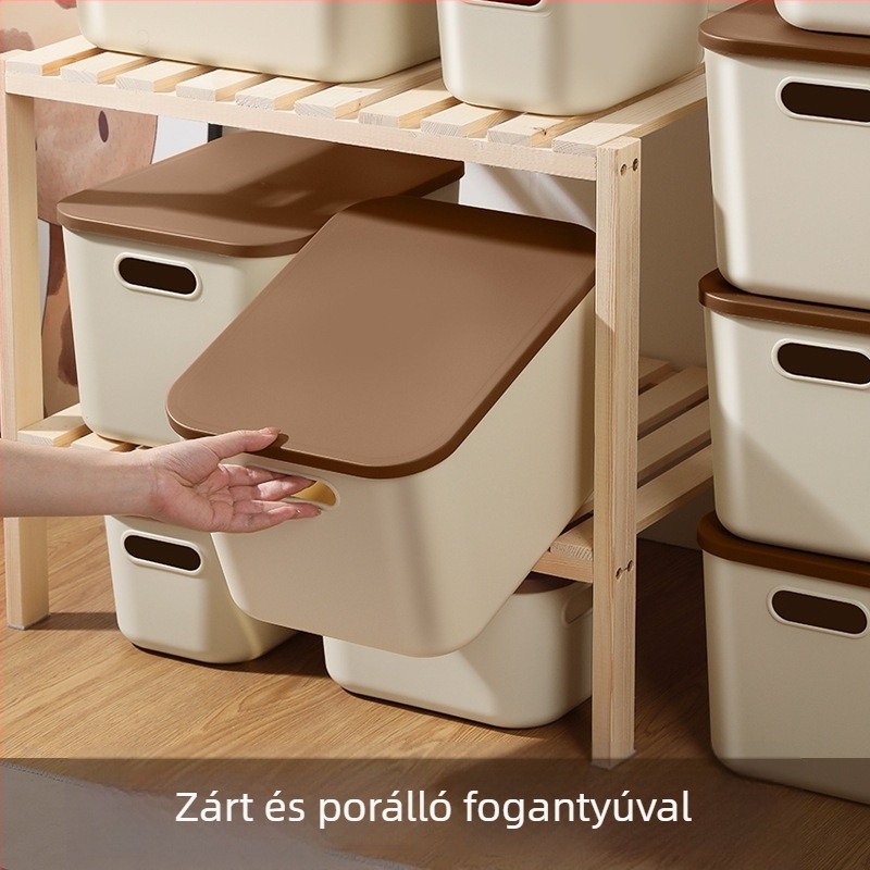 Asztali tároló doboz, műanyag PP5, 15L kapacitás, japán stílus, egyszínű szervező