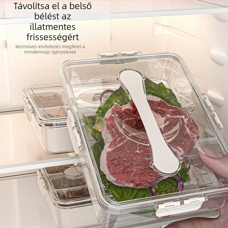 Műanyag fűszertároló doboz zárható, száraz chilipaprika fűszerezéséhez, 1–2 L kapacitás, modern minimalist stílus
