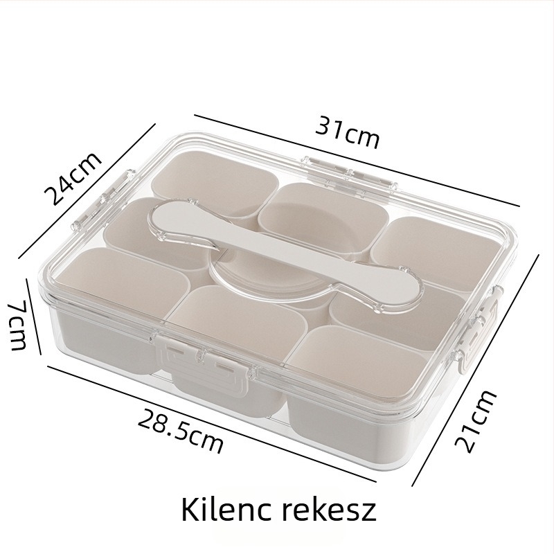 Műanyag fűszertároló doboz zárható, száraz chilipaprika fűszerezéséhez, 1–2 L kapacitás, modern minimalist stílus