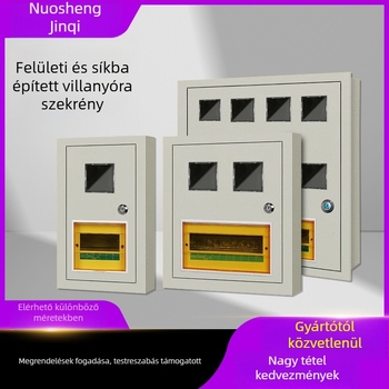 Por- és vízálló elektromos mérődoboz, fémből készült ház, felületre szerelhető és rejtett kivitel, átlátszó ajtó, több körös