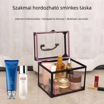 Alumínium ötvözet kozmetikai doboz, átlátszó, 3 részes készlet, vízálló