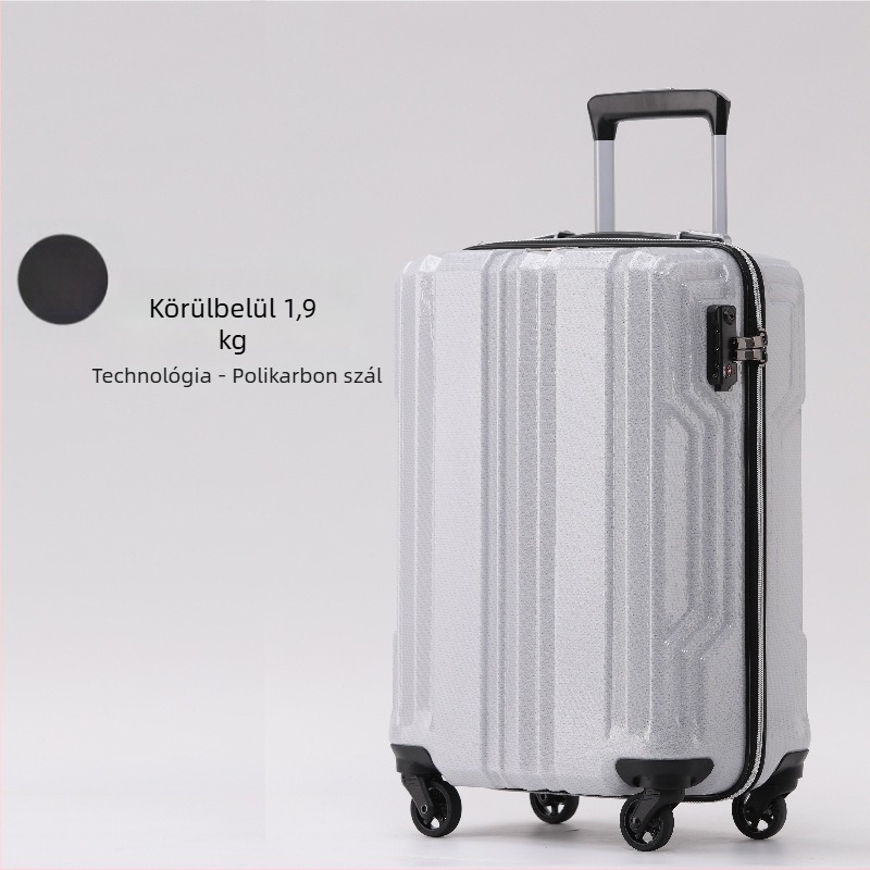 Szénszálas kézipoggyász — ultrakönnyű, 1,9 kg, univerzális kerekek, cipzáras nyitás, TSA jelszavas zár