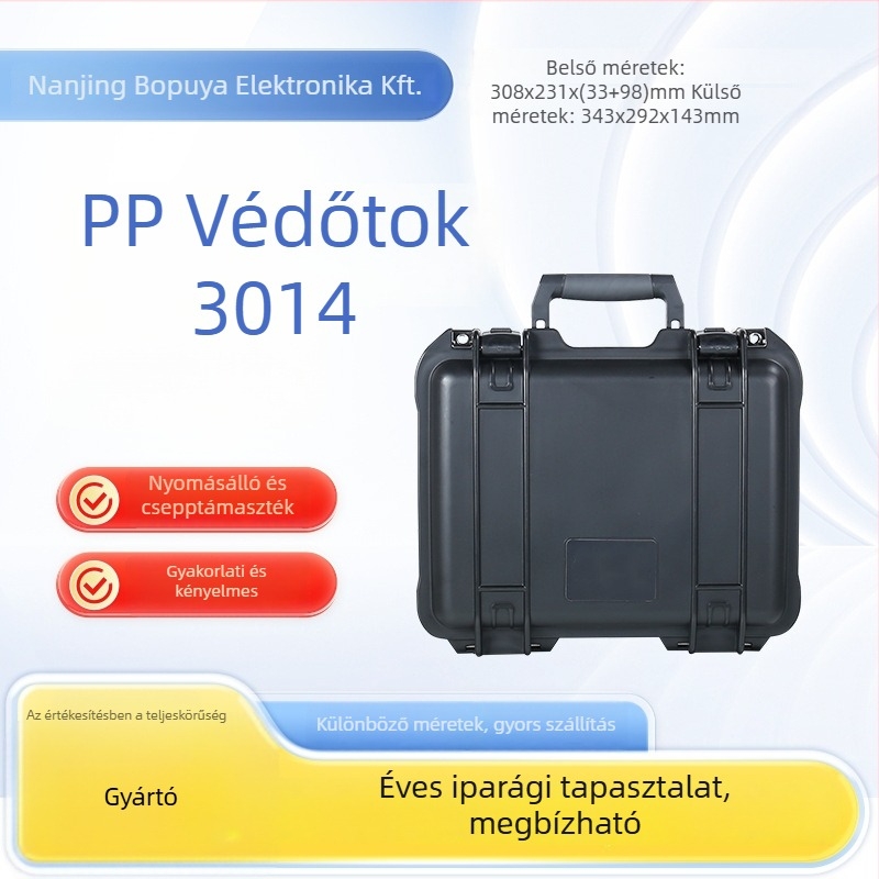 Bo miya PP hordozható szerszámkészlet tároló doboz, karcolásálló, vízálló, PP anyag