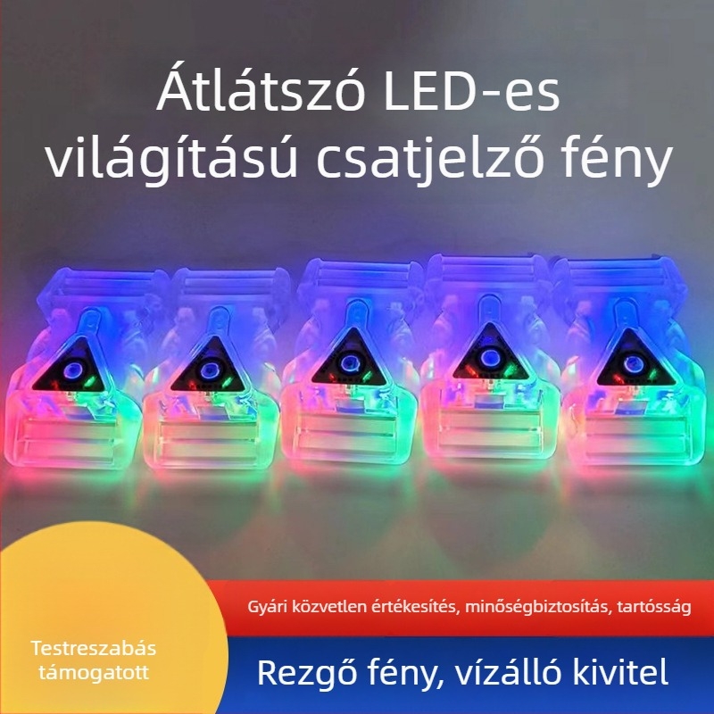 Állítható két részes műanyag csat átlátszó LED világítással, hátizsákhoz és háziállat-pórázhoz