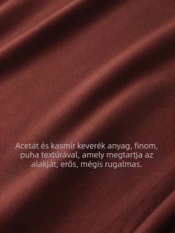 Acetát-kasmír keverékből készült A-vonalú középméretű szoknya, drapírozó hatással, őszi-téli
