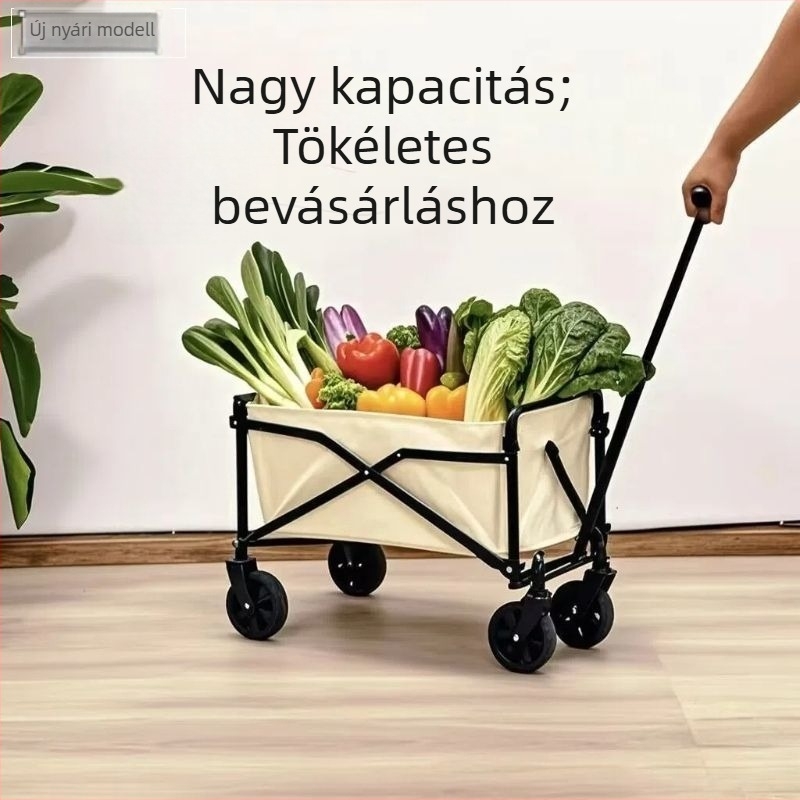 Összecsukható négykerekű kocsi vasvázas, hordozható tároló kocsi logónyomással és testreszabással