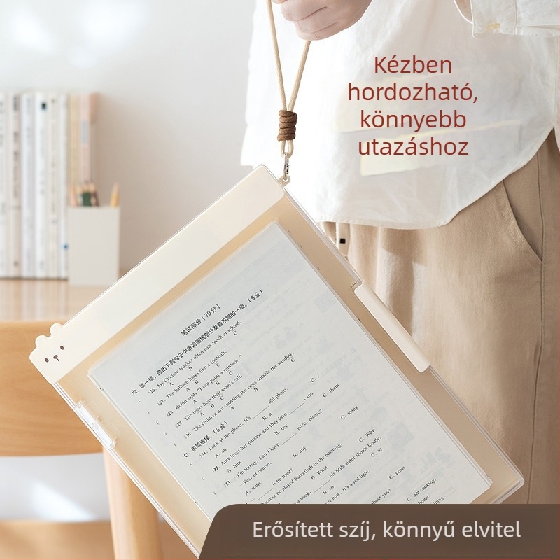 Kétrétegű dokumentumtartó mappa táblaklipekkel, írópaddal és kotta klippel; ABS anyag, Sd-273 modell, Testreszabás elérhető, Logónyomás opciós