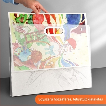 Művészeti alkotások tárolóalbum — modell rajztáska, PP anyag, 3 cm vastagság, testreszabás elérhető, logó nyomtatás lehetséges