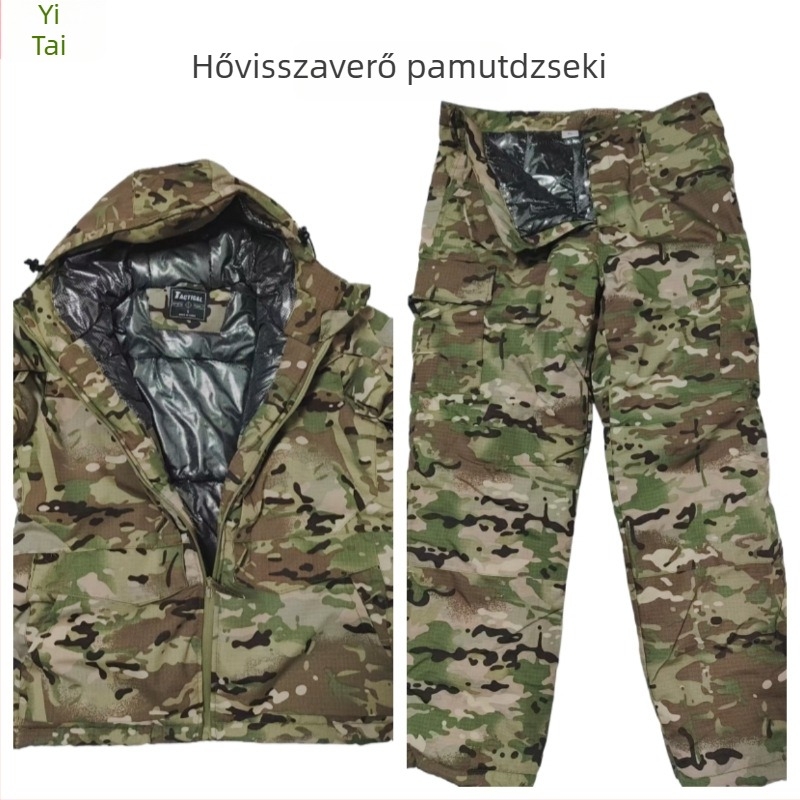 YiTai hőtükröző pamut kabát és nadrág halászathoz, vízálló, kopásálló, vastagított, grafén CP, amerikai stílus