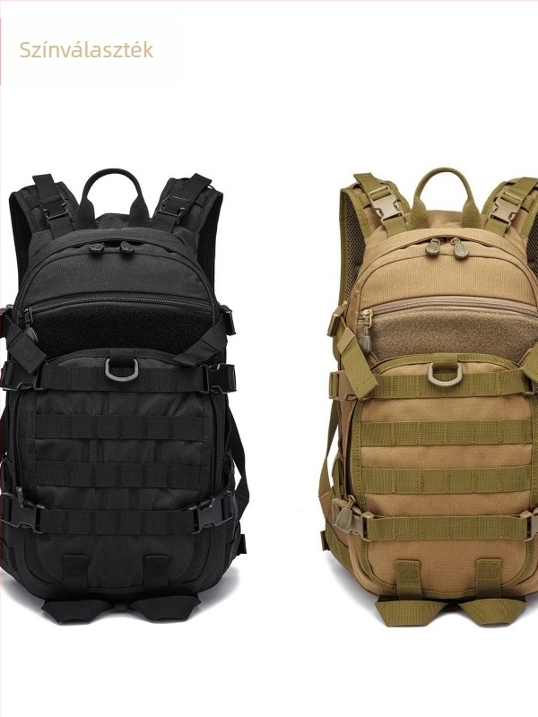 Katonai stílusú hátizsák kültéri sportokra, nylon, 25L kapacitás, kopásálló, bővíthető kapacitás, gerincvédő, uniszex