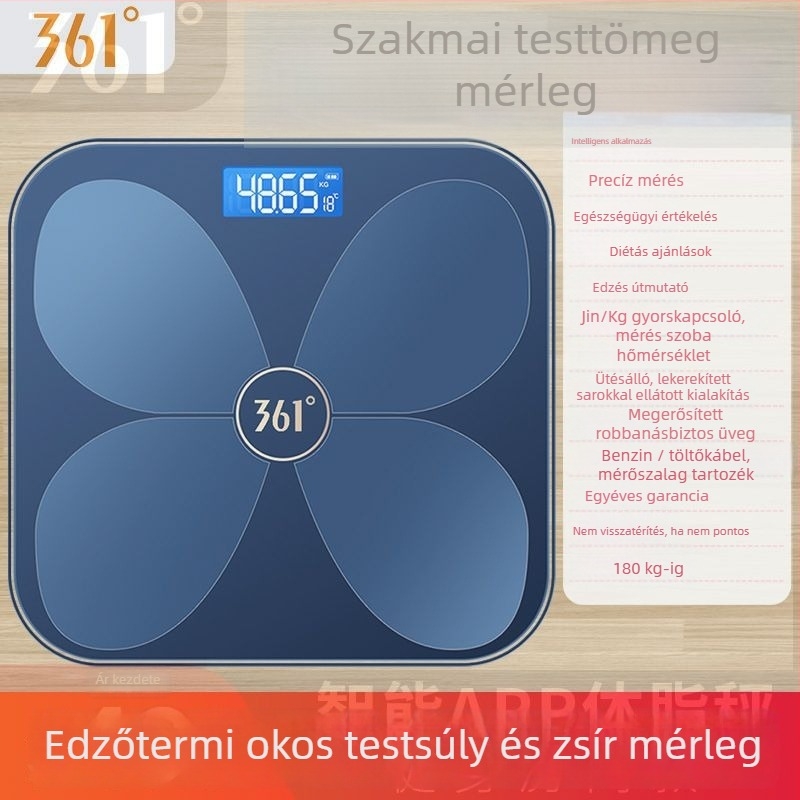 Okos testzsírmérleg otthoni használatra, kompakt digitális mérleg