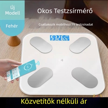 SN-603 okos testmérleg M alakú érzékelővel, 0-180 kg méréstartomány, edzett üveg, testzsír- és vízmérés
