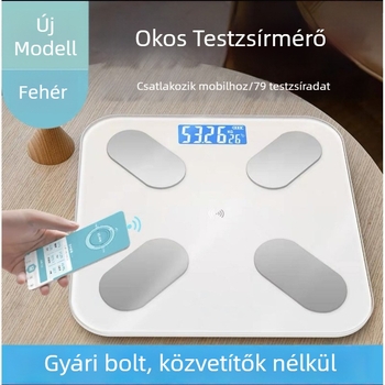 SN-603 okos testmérleg M alakú érzékelővel, 0-180 kg méréstartomány, edzett üveg, testzsír- és vízmérés