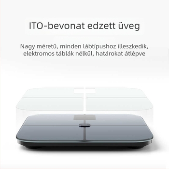 Kantli CF01 OKOS testzsír mérleg, testzsír és víz mérése, ABS + 5 mm edzett üveg panel, akkumulátoros