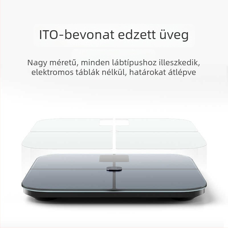 Kantli CF01 OKOS testzsír mérleg, testzsír és víz mérése, ABS + 5 mm edzett üveg panel, akkumulátoros