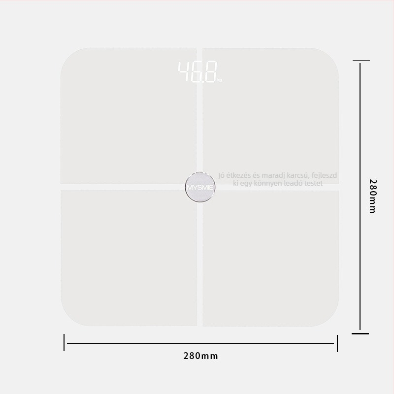 Kantli CF01 OKOS testzsír mérleg, testzsír és víz mérése, ABS + 5 mm edzett üveg panel, akkumulátoros