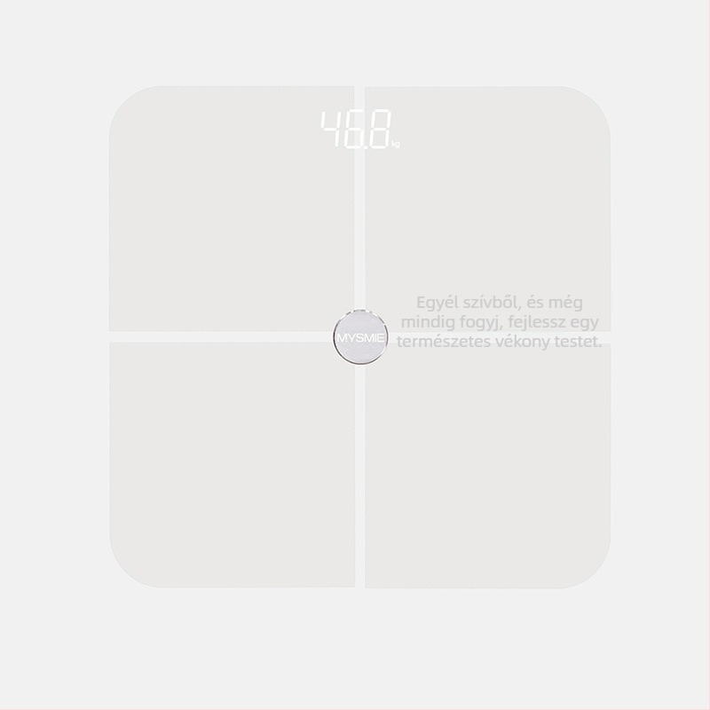 Kantli CF01 OKOS testzsír mérleg, testzsír és víz mérése, ABS + 5 mm edzett üveg panel, akkumulátoros