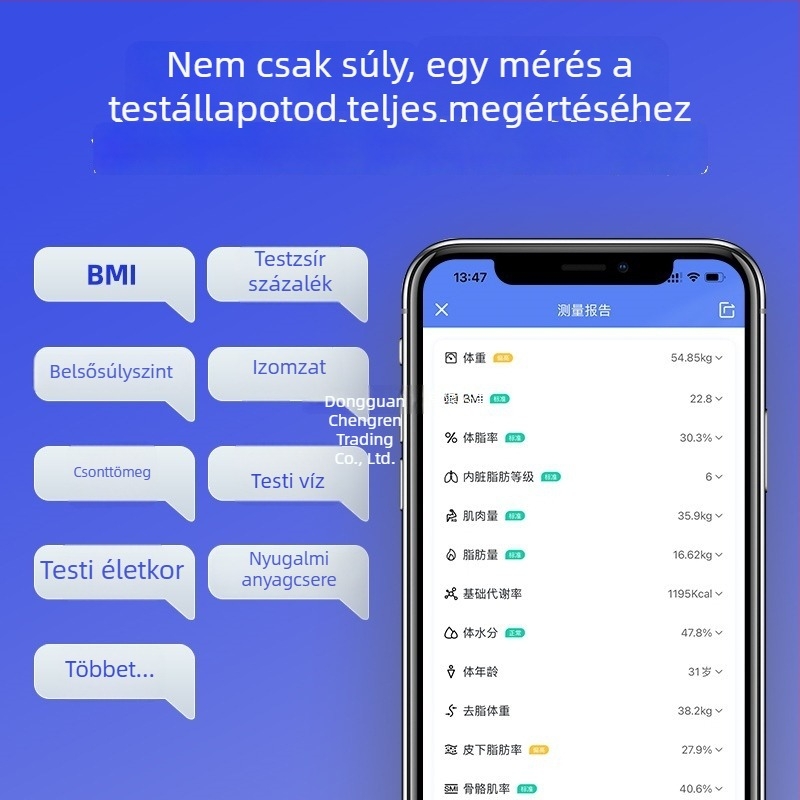 Testzsírszázalék mérleg testzsírteszttel diákoknak