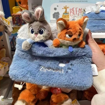 Velúr plüss baba keresztbody táska, Nick Judy Sweet Dream sorozat, anime-karikatúra stílus, velúr anyag, bélés poliészter, légáteresztő, tárolható, 2025 ősz