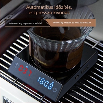 JH-C400 Mini Okos Kávé Mérleg — Elektronikus Mérés, 2000 g Kapacitás, Beépített Újratölthető Akkumulátor, Műanyag-Üveg Kivitel