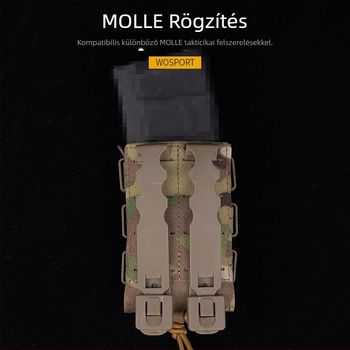 Wosport Taktikai MOLLE Kiegészítőtáska, Camouflage Nejlon, Bővített Kapacitású, Kültéri Katonai Táska
