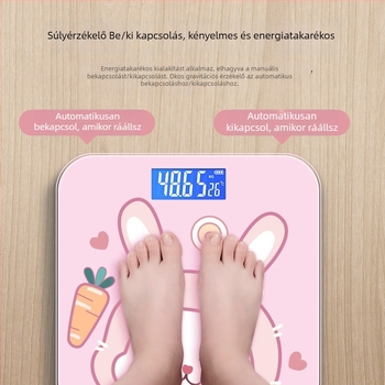 Háztartási használatra szánt súlymérő, Blue grapefruit márka, 180 kg teherbírás, elektronikus intelligens mérleg, dizájn: rajzfilm/koreai/aranyos