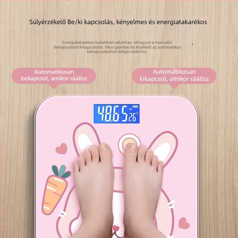Háztartási használatra szánt súlymérő, Blue grapefruit márka, 180 kg teherbírás, elektronikus intelligens mérleg, dizájn: rajzfilm/koreai/aranyos