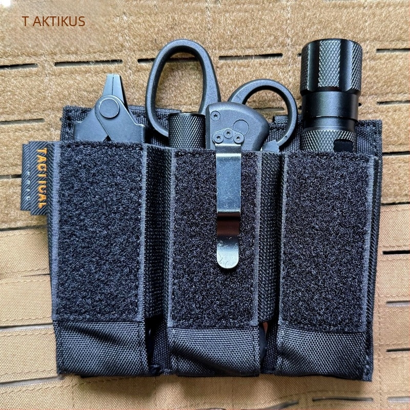Taktikai tripla táras mellény 9 mm-es gyorskioldó hüvellyel, MOLLE-kompatibilis, 1000D nejlon, Tyco
