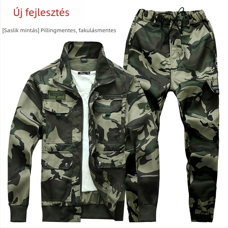 Tavaszi-őszi terepszínű munkaruha szett, unisex, pamutkeverék, gyorsan száradó, lélegző, kopásálló, szélálló