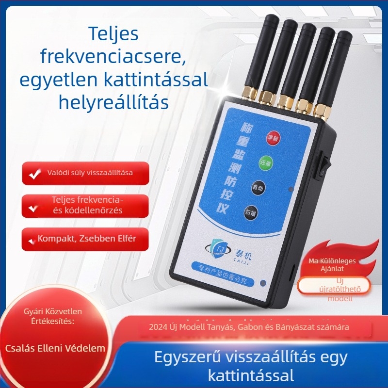 Padlózú mérlegekhez készült távirányító elleni jammer, mérésfigyelés, elektronikus védőeszköz (kézi modell, tápellátás: hálózati vagy beépített lítium akkumulátor 72 órás leválasztás elleni védelemmel, Kínában gyártva)