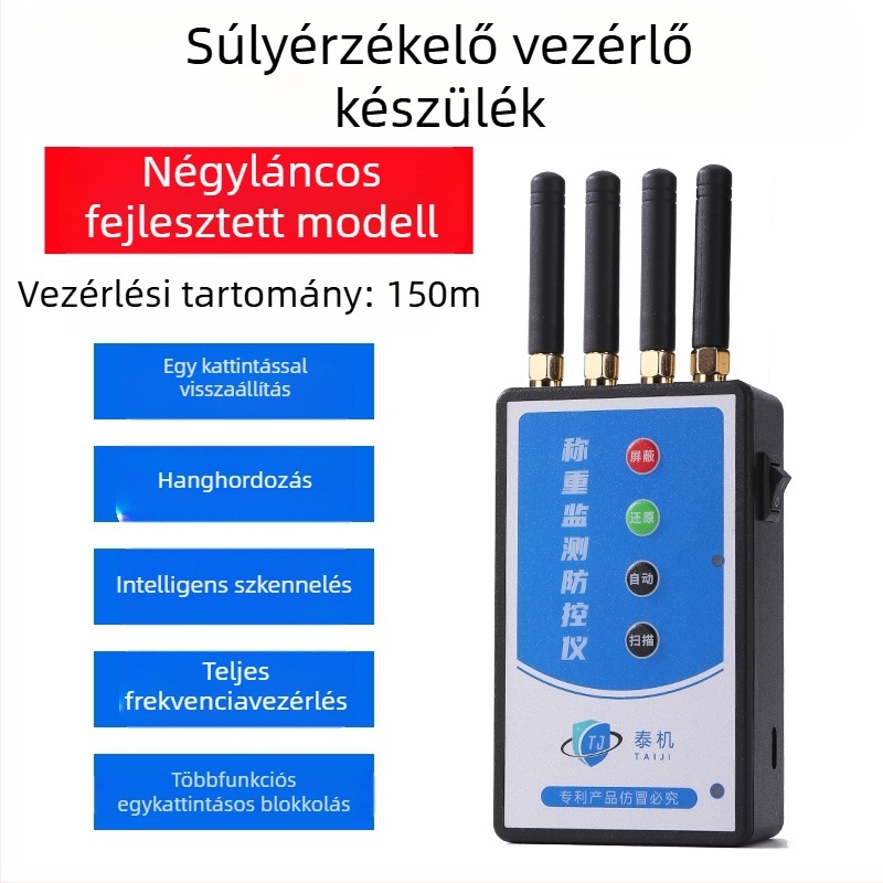 Padlózú mérlegekhez készült távirányító elleni jammer, mérésfigyelés, elektronikus védőeszköz (kézi modell, tápellátás: hálózati vagy beépített lítium akkumulátor 72 órás leválasztás elleni védelemmel, Kínában gyártva)