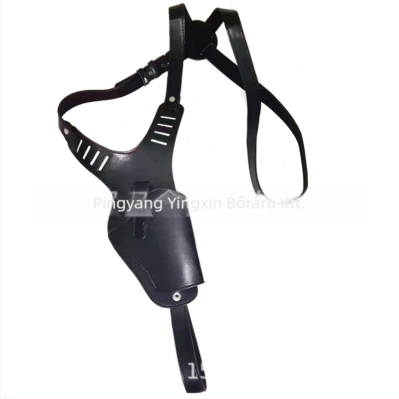 Valódi bőrből készült pisztolytáska kétrétegű marhabőrrel, egyvállas keresztpánttal, többféle pisztolytípushoz illeszkedik