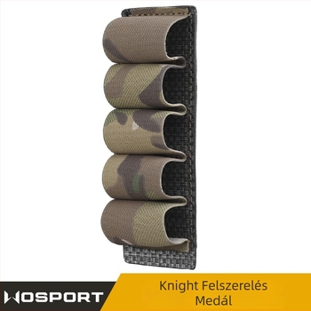 Wosport Kamuflált MOLLE függő elasztikus rögzítéssel, 5 lövés kaliber 12, kültéri katonai felszerelés