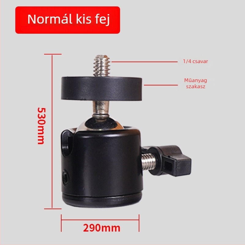 Fém gömbfejes projektor-tartó mennyezetre, univerzális állítás, 1/4-es standard menet, 6 mm