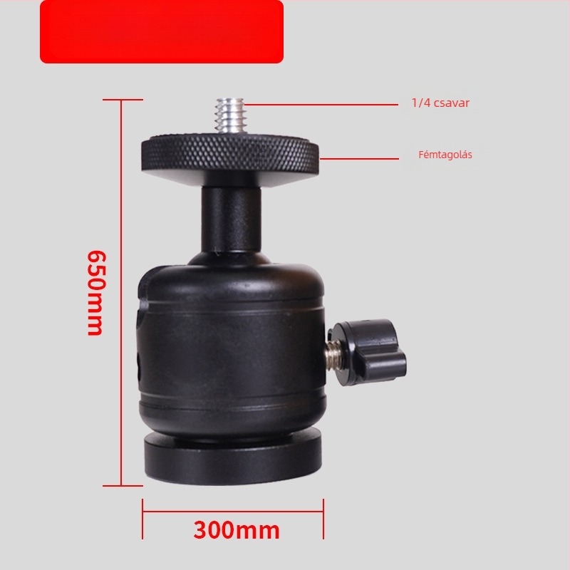 Fém gömbfejes projektor-tartó mennyezetre, univerzális állítás, 1/4-es standard menet, 6 mm