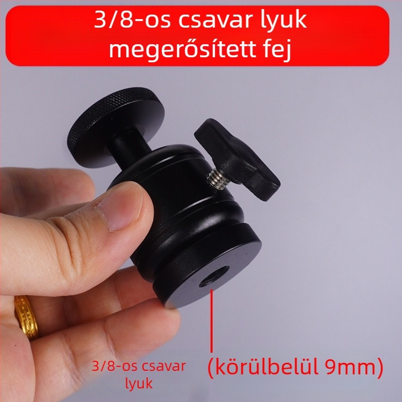 Fém gömbfejes projektor-tartó mennyezetre, univerzális állítás, 1/4-es standard menet, 6 mm