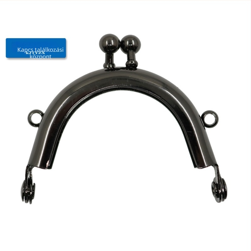 Koujin vasból készült pénztárca-keret DIY mini táskákhoz, félkör alakú sima felület