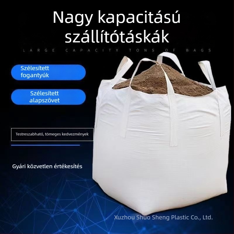 Nagy kapacitású ipari zsák, 1–1,5 tonna, négy emelőgyűrűvel, testreszabható