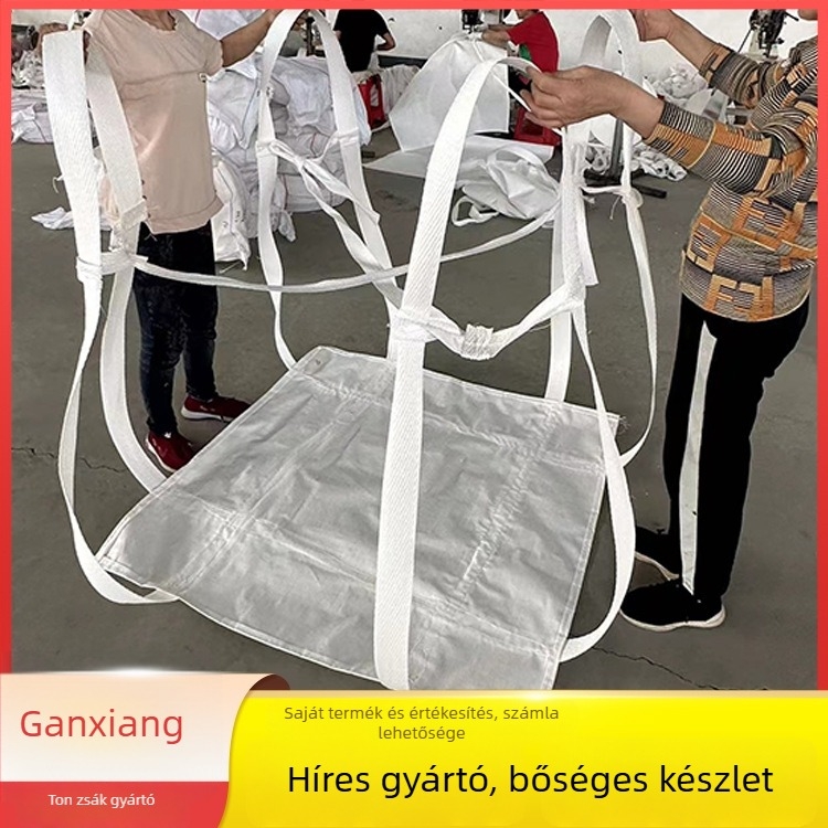 Kézzel szőtt műanyag zsák (polipropilén anyag, terhelhetőség 2 tonna, logó nyomtatás)