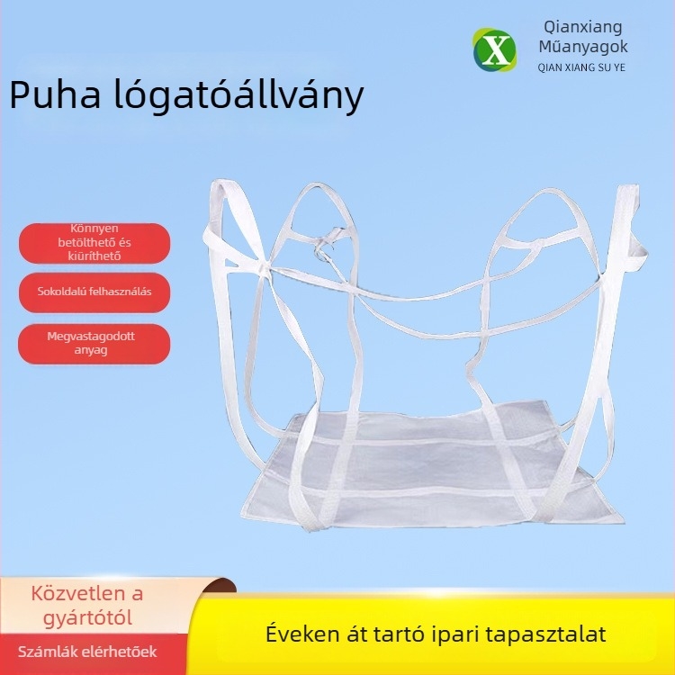 Kézzel szőtt műanyag zsák (polipropilén anyag, terhelhetőség 2 tonna, logó nyomtatás)