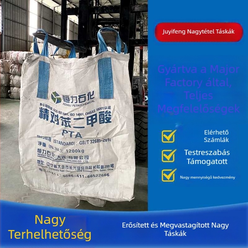 Használt PP szövött ton-bag, 180 vastagság, teherbírás 1000 kg, cement, műtrágya, takarmány és vegyi anyagok csomagolására