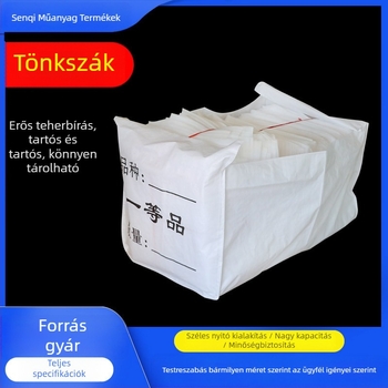 Nyitott aljú ton-vászon táska, kompozit szövött, PP anyag, testreszabható, ipari kopásálló táska cementhez, takarmányhoz, vegyi anyagokhoz, élelmiszerekhez