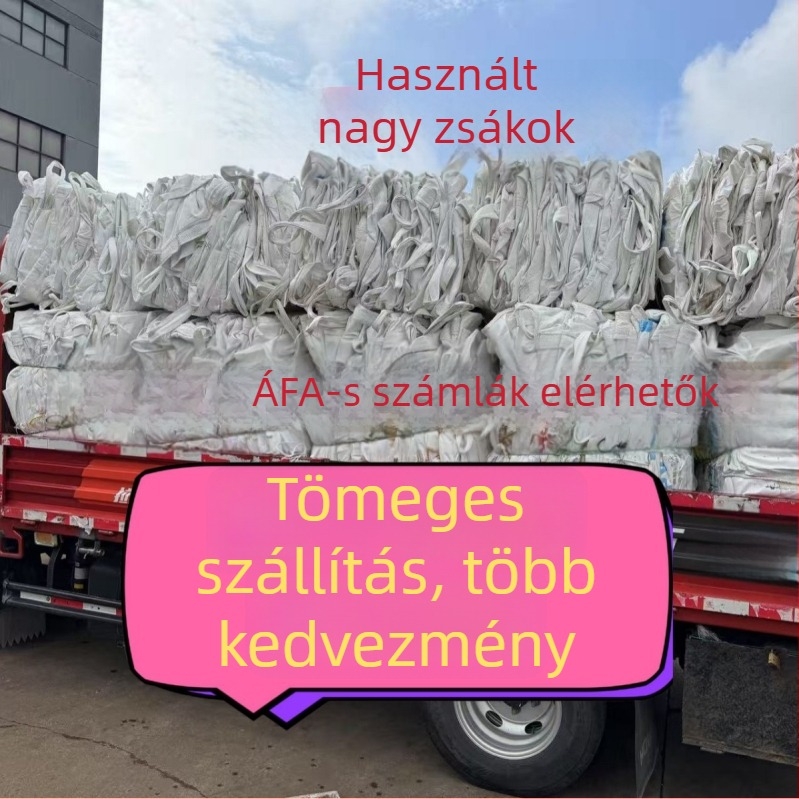 Szállítási csomagoláshoz használt műanyag szövött zsák, négy emelőgyűrűvel, nyomtatás nélkül