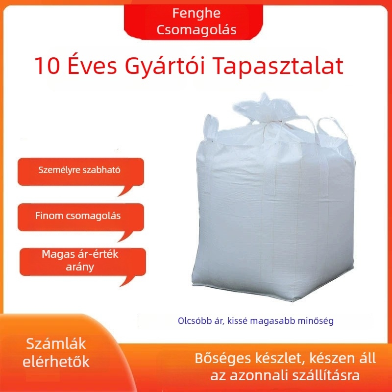 Ton konténerzsák, PP szövött anyagból, kopásálló, teherbírás 500–2000 kg, önzáró, refrakter anyagokhoz
