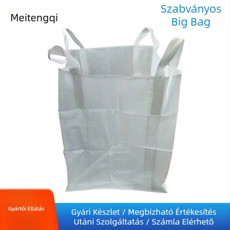 Fehér 1 tonnás zsákok tömeges áruhoz, ipari bulk zsákok, 1 tonnás hevederes zsákok, térzsákok, lágy raklapok, megerősített bulk zsákok