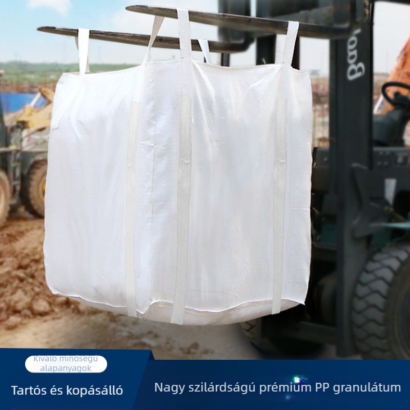 Fehér négyleveles tonzsák, strapabíró, 1 és 1,5 tonna kapacitású vastagított térfogatu zsákok