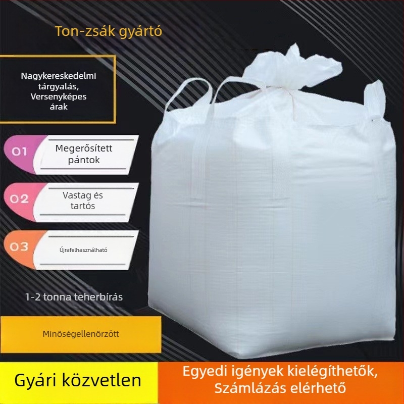 PP szövött tonnás zsák iszaphoz, 1000–2000 kg terhelhetőség, ipari csomagolás