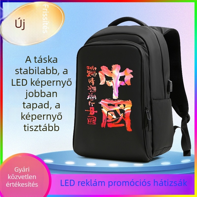 Okos LED hátizsák, 20–35 L kapacitású, vízálló Oxford anyagból, kompatibil 15,6 hüvelykes laptophoz, uniszex városi és szabadtéri hátizsák