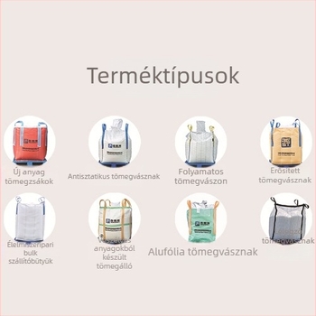 PP tonnas zsák nedvességálló filmmel bevont, felső/alsó töltőnyílásokkal, teherbírás 1000–3000 kg