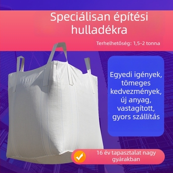 PP szövött zsák építési hulladékhoz, 1–2 tonnás kapacitás, megerősített tonzsák